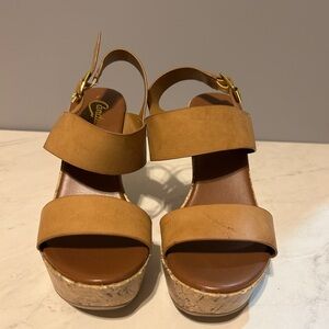 Candies Tan Platform Sandals